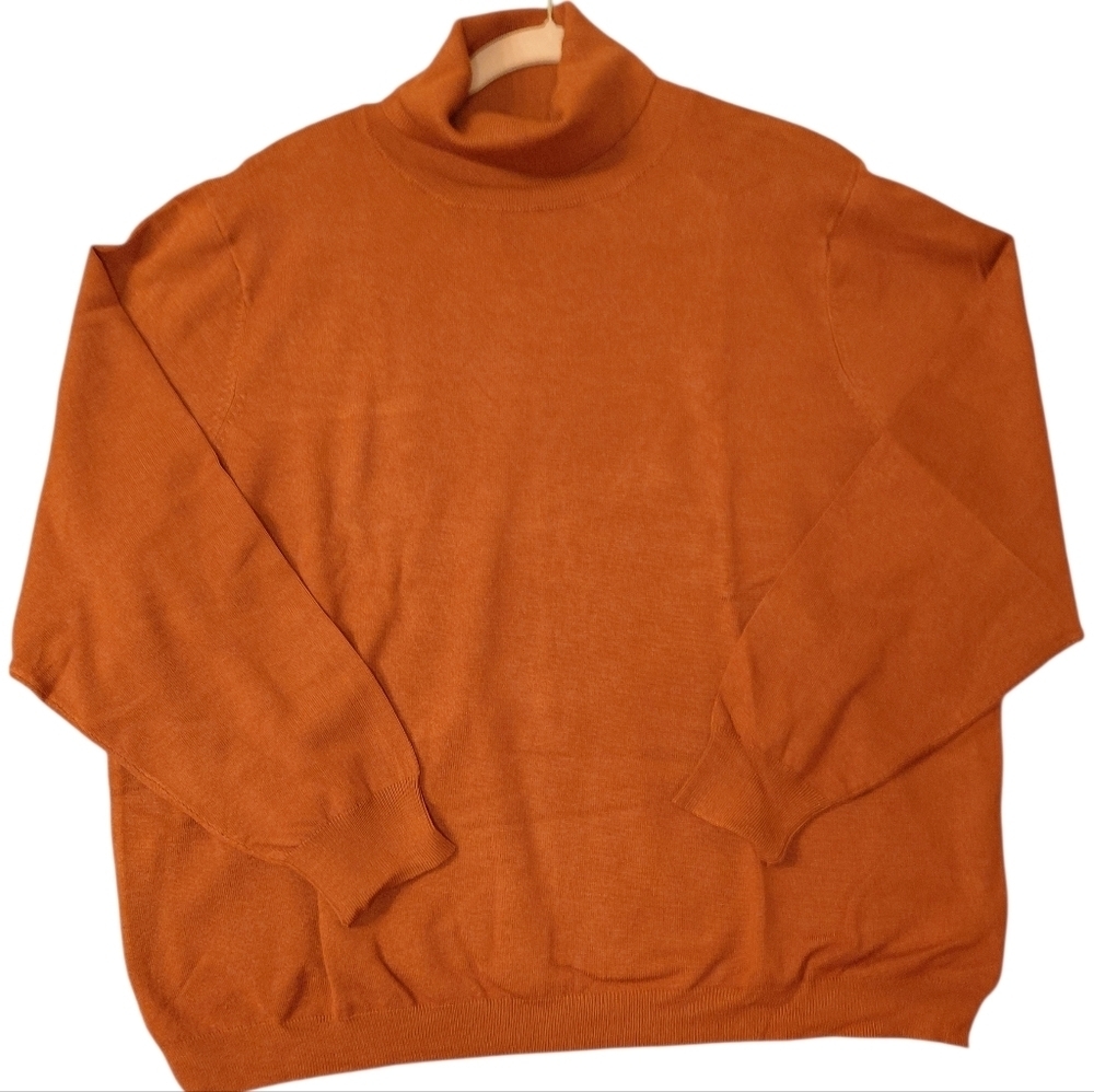 Whisper Knit by Louis Dell'Olio Turtleneck Burnt Orange Brown Tan NWOT 2X Casual